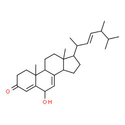 ChemSpider 2D Image | (22E)-6-Hydroxyergosta-4,7,22-trien-3-one | C28H42O2