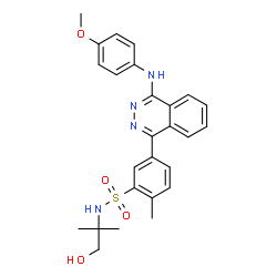 ChemSpider 2D Image | N-(1-Hydroxy-2-methyl-2-propanyl)-5-{4-[(4-methoxyphenyl)amino]-1-phthalazinyl}-2-methylbenzenesulfonamide | C26H28N4O4S