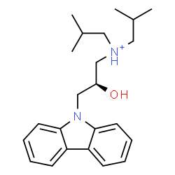ChemSpider 2D Image | (2S)-3-(9H-Carbazol-9-yl)-2-hydroxy-N,N-diisobutyl-1-propanaminium | C23H33N2O