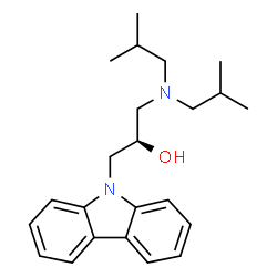 ChemSpider 2D Image | (2R)-1-(9H-Carbazol-9-yl)-3-(diisobutylamino)-2-propanol | C23H32N2O