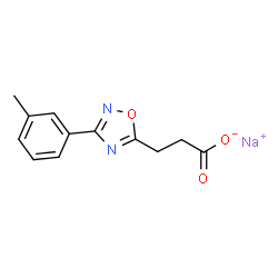 ChemSpider 2D Image | Sodium 3-[3-(3-methylphenyl)-1,2,4-oxadiazol-5-yl]propanoate | C12H11N2NaO3