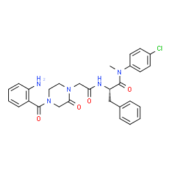 ChemSpider 2D Image | Nalpha-{[4-(2-Aminobenzoyl)-2-oxo-1-piperazinyl]acetyl}-N-(4-chlorophenyl)-N-methyl-L-phenylalaninamide | C29H30ClN5O4