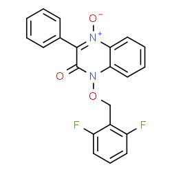 ChemSpider 2D Image | 1-[(2,6-Difluorobenzyl)oxy]-3-phenyl-2(1H)-quinoxalinone 4-oxide | C21H14F2N2O3
