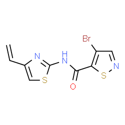 ChemSpider 2D Image | 4-Bromo-N-(4-vinyl-1,3-thiazol-2-yl)-1,2-thiazole-5-carboxamide | C9H6BrN3OS2