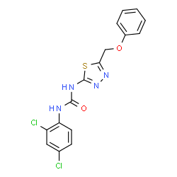 ChemSpider 2D Image | 1-(2,4-Dichlorophenyl)-3-[5-(phenoxymethyl)-1,3,4-thiadiazol-2-yl]urea | C16H12Cl2N4O2S