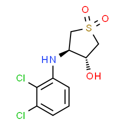 ChemSpider 2D Image | (3R,4R)-4-[(2,3-Dichlorophenyl)amino]tetrahydro-3-thiopheneol 1,1-dioxide | C10H11Cl2NO3S