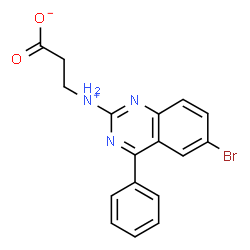 ChemSpider 2D Image | 3-[(6-Bromo-4-phenyl-2-quinazolinyl)ammonio]propanoate | C17H14BrN3O2