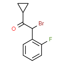 ChemSpider 2D Image | 2-Bromo-1-cyclopropyl-2-(2-fluorophenyl)ethanone | C11H10BrFO