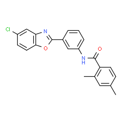ChemSpider 2D Image | N-[3-(5-Chloro-1,3-benzoxazol-2-yl)phenyl]-2,4-dimethylbenzamide | C22H17ClN2O2