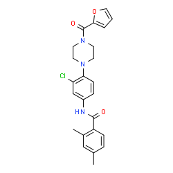 ChemSpider 2D Image | N-{3-Chloro-4-[4-(2-furoyl)-1-piperazinyl]phenyl}-2,4-dimethylbenzamide | C24H24ClN3O3