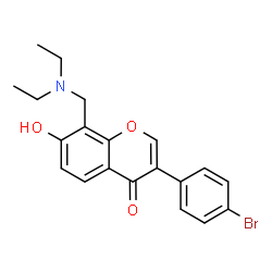 ChemSpider 2D Image | 3-(4-Bromophenyl)-8-[(diethylamino)methyl]-7-hydroxy-4H-chromen-4-one | C20H20BrNO3