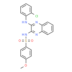 ChemSpider 2D Image | N-{3-[(2-Chlorophenyl)amino]-2-quinoxalinyl}-4-methoxybenzenesulfonamide | C21H17ClN4O3S