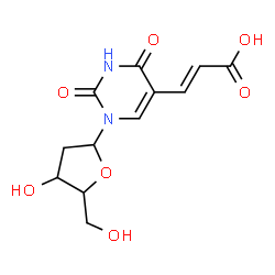 ChemSpider 2D Image | 5-[(E)-2-Carboxyvinyl]-1-(2-deoxypentofuranosyl)-2,4(1H,3H)-pyrimidinedione | C12H14N2O7