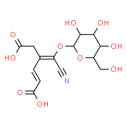 ChemSpider 2D Image | (2E,4E)-4-[Cyano(hexopyranosyloxy)methylene]-2-hexenedioic acid | C14H17NO10