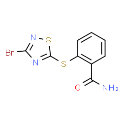 ChemSpider 2D Image | 2-[(3-Bromo-1,2,4-thiadiazol-5-yl)sulfanyl]benzamide | C9H6BrN3OS2