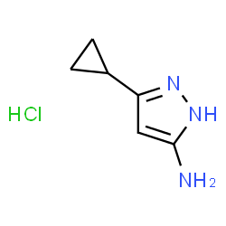 ChemSpider 2D Image | 3-Cyclopropyl-1H-pyrazol-5-amine hydrochloride | C6H10ClN3