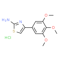ChemSpider 2D Image | 4-(3,4,5-Trimethoxyphenyl)-1,3-thiazol-2-amine hydrochloride (1:1) | C12H15ClN2O3S