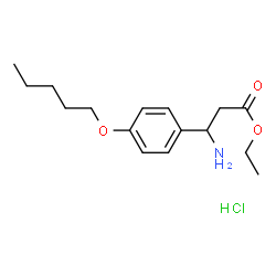ChemSpider 2D Image | Ethyl 3-amino-3-[4-(pentyloxy)phenyl]propanoate hydrochloride (1:1) | C16H26ClNO3