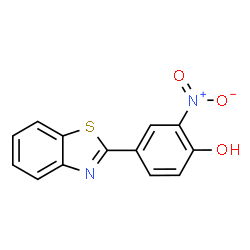 ChemSpider 2D Image | 4-(1,3-Benzothiazol-2-yl)-2-nitrophenol | C13H8N2O3S