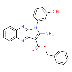 ChemSpider 2D Image | Benzyl 2-amino-1-(3-hydroxyphenyl)-1H-pyrrolo[2,3-b]quinoxaline-3-carboxylate | C24H18N4O3