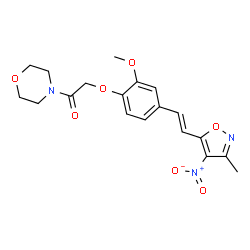 ChemSpider 2D Image | 2-{2-Methoxy-4-[(E)-2-(3-methyl-4-nitro-1,2-oxazol-5-yl)vinyl]phenoxy}-1-(4-morpholinyl)ethanone | C19H21N3O7