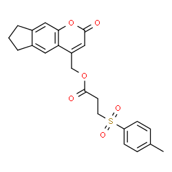 ChemSpider 2D Image | (2-Oxo-2,6,7,8-tetrahydrocyclopenta[g]chromen-4-yl)methyl 3-[(4-methylphenyl)sulfonyl]propanoate | C23H22O6S