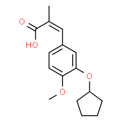 ChemSpider 2D Image | (2Z)-3-[3-(Cyclopentyloxy)-4-methoxyphenyl]-2-methylacrylic acid | C16H20O4