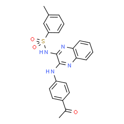 ChemSpider 2D Image | N-{3-[(4-Acetylphenyl)amino]-2-quinoxalinyl}-3-methylbenzenesulfonamide | C23H20N4O3S