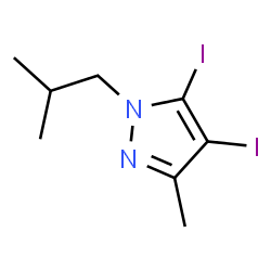 ChemSpider 2D Image | 4,5-Diiodo-1-isobutyl-3-methyl-1H-pyrazole | C8H12I2N2