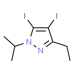 ChemSpider 2D Image | 3-Ethyl-4,5-diiodo-1-isopropyl-1H-pyrazole | C8H12I2N2