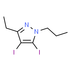 ChemSpider 2D Image | 3-Ethyl-4,5-diiodo-1-propyl-1H-pyrazole | C8H12I2N2