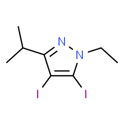 ChemSpider 2D Image | 1-Ethyl-4,5-diiodo-3-isopropyl-1H-pyrazole | C8H12I2N2