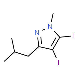 ChemSpider 2D Image | 4,5-Diiodo-3-isobutyl-1-methyl-1H-pyrazole | C8H12I2N2