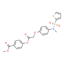 ChemSpider 2D Image | Methyl 4-(2-{4-[methyl(2-thienylsulfonyl)amino]phenoxy}acetoxy)benzoate | C21H19NO7S2