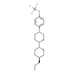 ChemSpider 2D Image | (1s,1's,4R,4's)-4-Propyl-4'-[4-(trifluoromethoxy)phenyl]-1,1'-bi(cyclohexyl) | C22H31F3O
