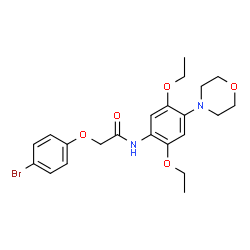 ChemSpider 2D Image | 2-(4-Bromophenoxy)-N-[2,5-diethoxy-4-(4-morpholinyl)phenyl]acetamide | C22H27BrN2O5