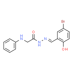 ChemSpider 2D Image | 2-Anilino-N'-[(E)-(5-bromo-2-hydroxyphenyl)methylene]acetohydrazide | C15H14BrN3O2