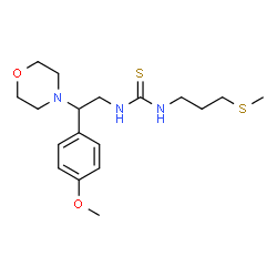ChemSpider 2D Image | 1-[2-(4-Methoxyphenyl)-2-(4-morpholinyl)ethyl]-3-[3-(methylsulfanyl)propyl]thiourea | C18H29N3O2S2