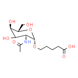 ChemSpider 2D Image | 5-{[(3xi)-2-Acetamido-2-deoxy-beta-L-ribo-hexopyranosyl]oxy}pentanoic acid | C13H23NO8