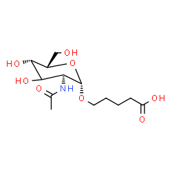 ChemSpider 2D Image | 5-{[(3xi)-2-Acetamido-2-deoxy-beta-L-xylo-hexopyranosyl]oxy}pentanoic acid | C13H23NO8