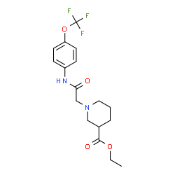ChemSpider 2D Image | Ethyl 1-(2-oxo-2-{[4-(trifluoromethoxy)phenyl]amino}ethyl)-3-piperidinecarboxylate | C17H21F3N2O4