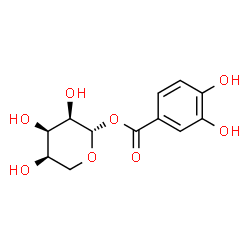 ChemSpider 2D Image | 1-O-(3,4-Dihydroxybenzoyl)-beta-D-ribopyranose | C12H14O8