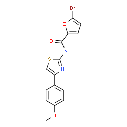 ChemSpider 2D Image | 5-Bromo-N-[4-(4-methoxyphenyl)-1,3-thiazol-2-yl]-2-furamide | C15H11BrN2O3S