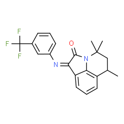 ChemSpider 2D Image | (1Z)-4,4,6-Trimethyl-1-{[3-(trifluoromethyl)phenyl]imino}-5,6-dihydro-4H-pyrrolo[3,2,1-ij]quinolin-2(1H)-one | C21H19F3N2O