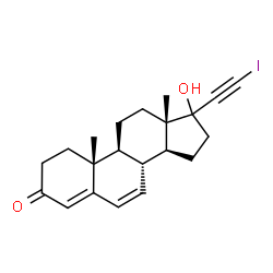 ChemSpider 2D Image | (17xi)-17-Hydroxy-21-iodopregna-4,6-dien-20-yn-3-one | C21H25IO2