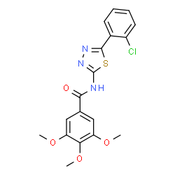 ChemSpider 2D Image | N-[5-(2-Chlorophenyl)-1,3,4-thiadiazol-2-yl]-3,4,5-trimethoxybenzamide | C18H16ClN3O4S