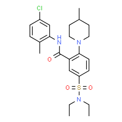 ChemSpider 2D Image | N-(5-Chloro-2-methylphenyl)-5-(diethylsulfamoyl)-2-(4-methyl-1-piperidinyl)benzamide | C24H32ClN3O3S
