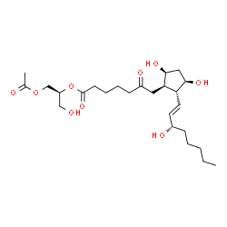 ChemSpider 2D Image | (2S)-1-Acetoxy-3-hydroxy-2-propanyl (9alpha,11alpha,13E,15S)-9,11,15-trihydroxy-6-oxoprost-13-en-1-oate | C25H42O9