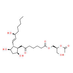 ChemSpider 2D Image | (2S)-2-Acetoxy-3-hydroxypropyl (9alpha,11alpha,13E,15S)-9,11,15-trihydroxy-6-oxoprost-13-en-1-oate | C25H42O9