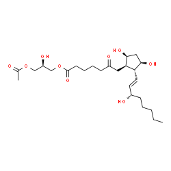 ChemSpider 2D Image | (2R)-3-Acetoxy-2-hydroxypropyl (9alpha,11alpha,13E,15S)-9,11,15-trihydroxy-6-oxoprost-13-en-1-oate | C25H42O9